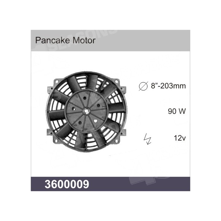 3600009  UNIVERSAL CONDENSER FAN 12V DIAMETER 8”-203MM