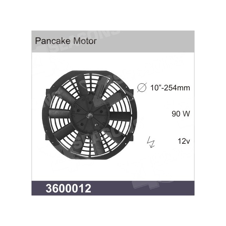 3600012  UNIVERSAL CONDENSER FAN 12V DIAMETER 10”-254MM