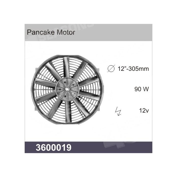 3600019  UNIVERSAL CONDENSER FAN 12V DIAMETER 12”-305MM
