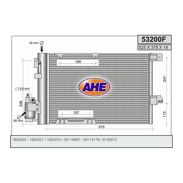 53200F  COND OPEL Astra G 1.2 i 16V-1.4 i 16V-1.6 i 8V/16