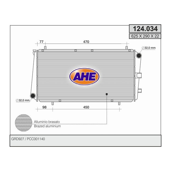 124034  RADIADOR AUSTIN MAESTRO / MONTEGO 1.3 / 1.6
