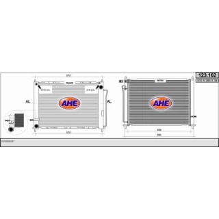 123162  CONDENSER + COOLER RENAULT MODUS / CLIO III DCI /