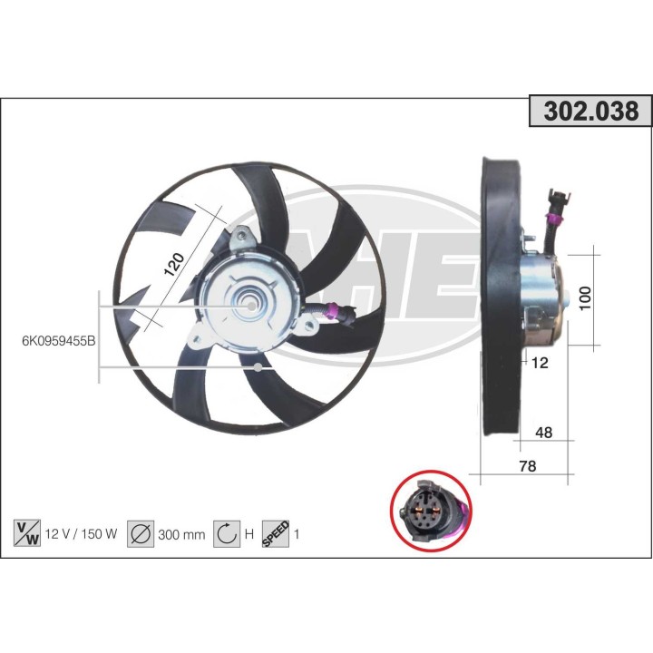 302038  FAN   VOLKSWAGEN Polo IV 1.4-1.6-1.7 SDI-1.9 SDI/T