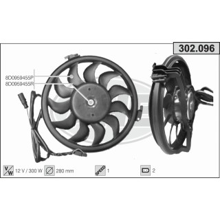 302096  FAN VOLKSWAGEN Passat 1.6/1.8/1.9TDi 86-96