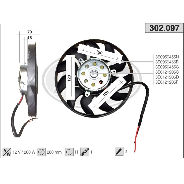 302097  FAN  AUDI A4 II 01-
