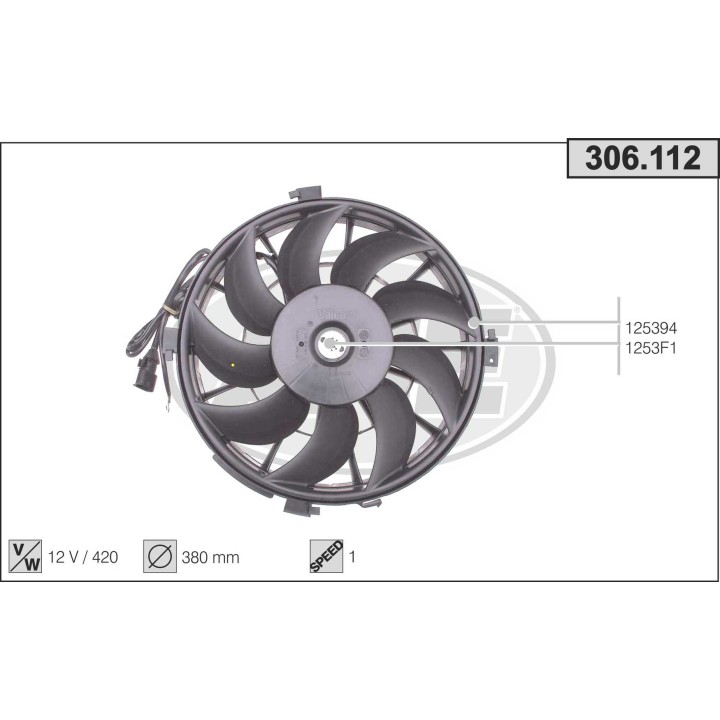 306112  FAN Citroen/Peugeot Evasion/Jumpy/806/Expert 2.0HD